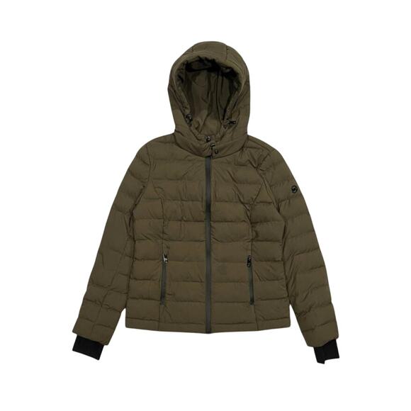 ★ Michael Kors Olive Green Quilted Hooded Puffer Jacket ★ - Picture 1 of 7